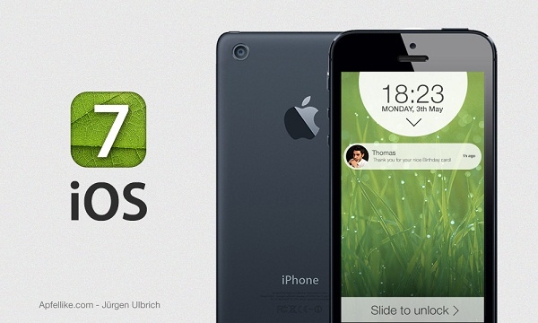 קונספט מערכת ההפעלה iOS 7 מותקנת על האייפון הבא