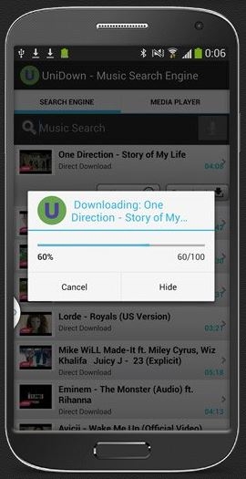 UniDown - אפליקציה האזנה ישירה מהיוטיוב - לאנדרואיד