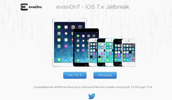 פריצה לא קשורה שוחררה לבעלי גירסה iOS 7 ו- iOS 7.0.4 לכלל המכשירים כולל הורדה (evasi0n7)